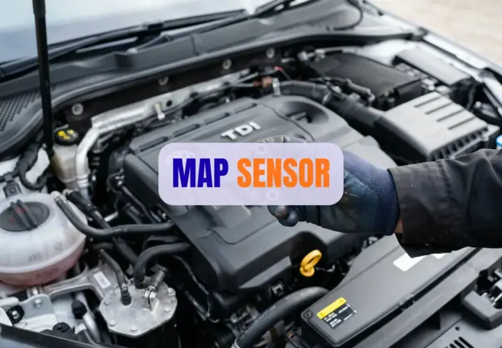 Mechanik pokazuje, gdzie jest map sensor w silniku TDI.
