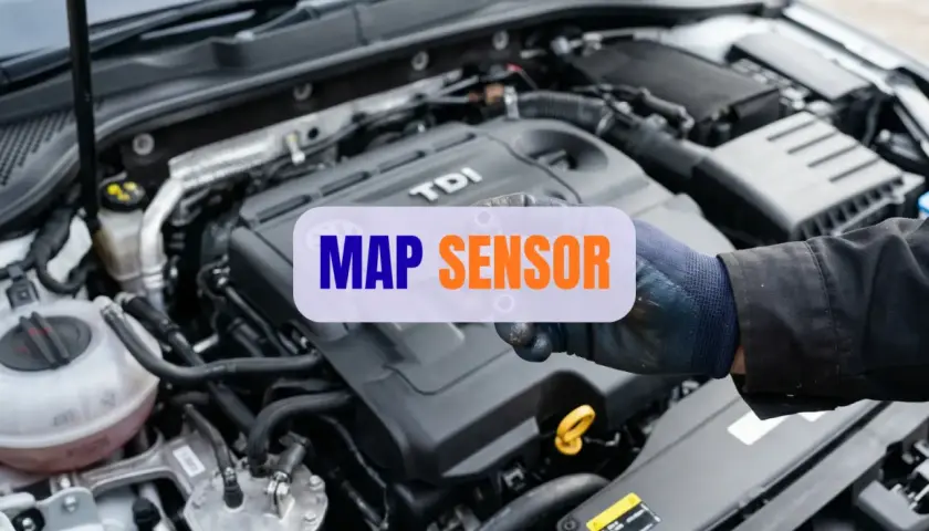 Mechanik pokazuje, gdzie jest map sensor w silniku TDI.