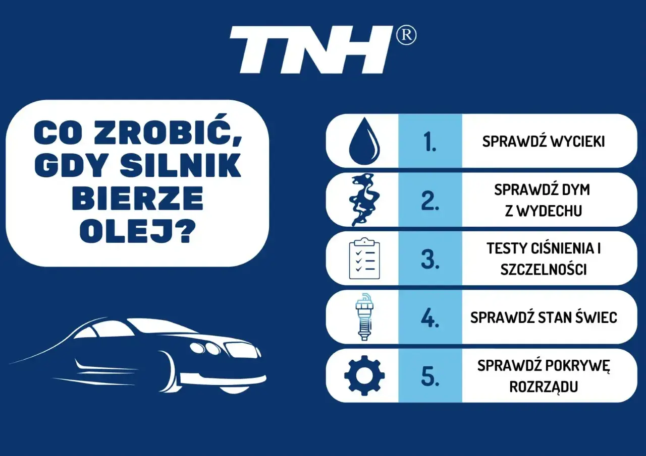 Co zrobić, gdy silnik 1.6 GDI bierze olej? Sprawdź wycieki, dym z wydechu, ciśnienie, świece i pokrywę rozrządu.
