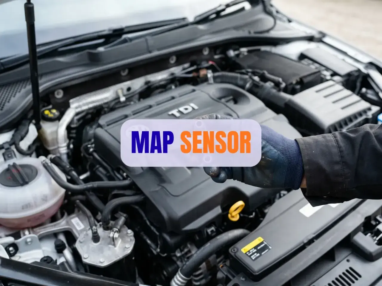 Mechanik pokazuje, gdzie jest map sensor w silniku TDI.